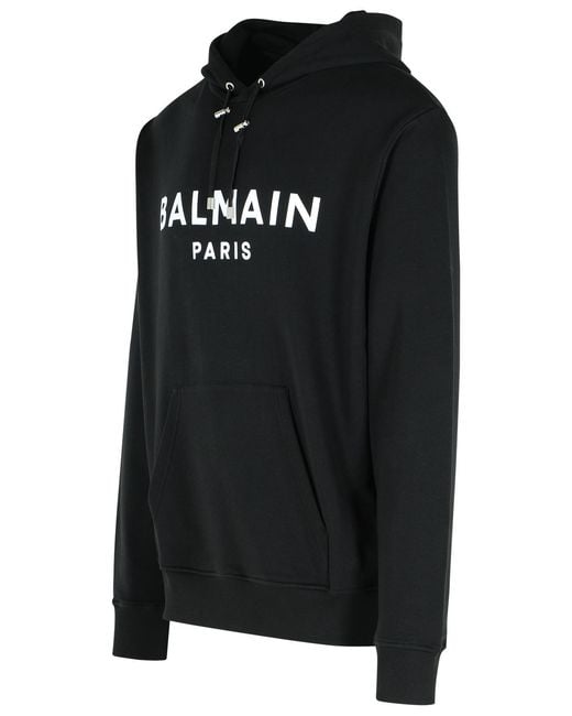 Balmain Black Cotton Sweatshirt for men