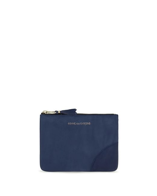 Comme des Garçons Blue Leather Coin Purse for men