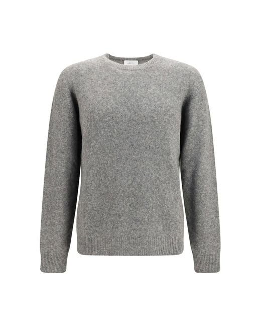 Roberto Collina Gray Wool And Camel Sweater for men