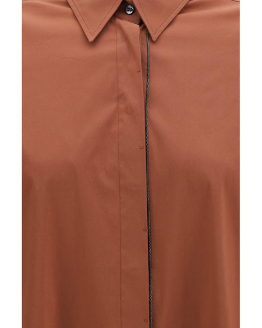 Brunello Cucinelli Orange Shirt Monili