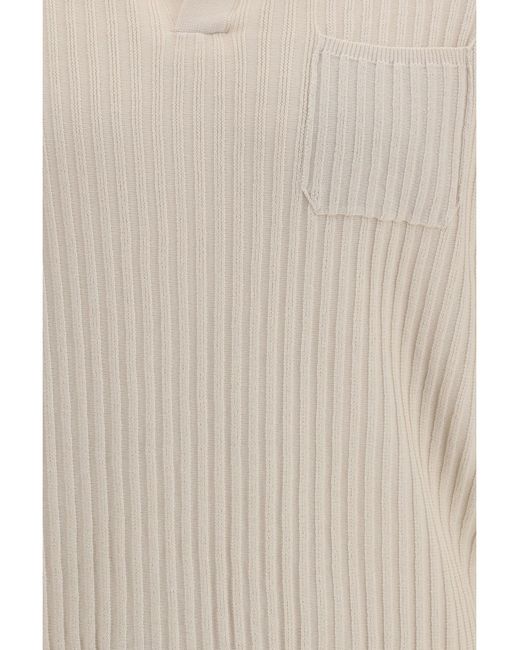 Roberto Collina White Polo Shirt Ribbed for men