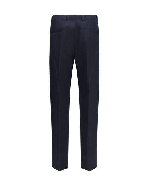 Gucci Blue Compact Cotton Twill Pants for men