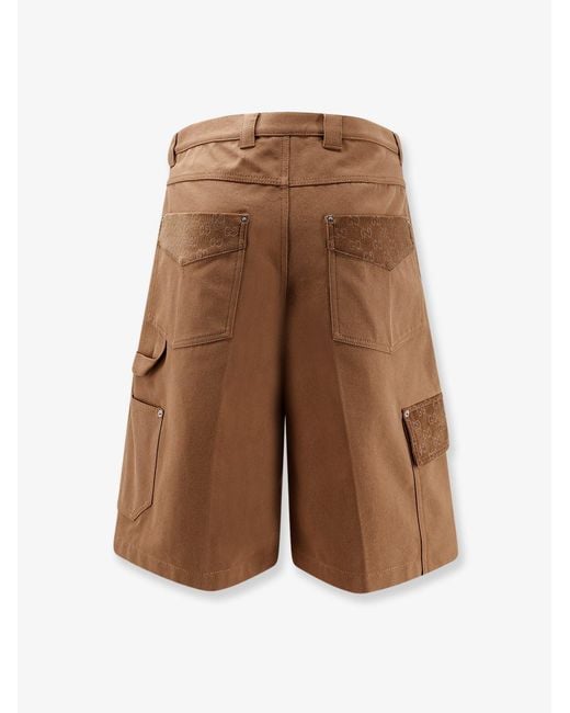 Gucci Natural Canvas Shorts for men