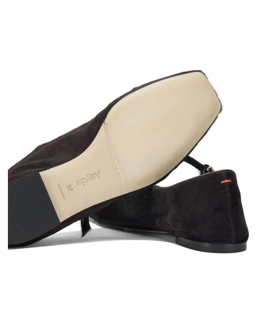 Aeyde Black "Uma" Mary Jane Ballet Flats