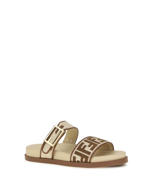 Fendi Metallic Feel Slide Sandals