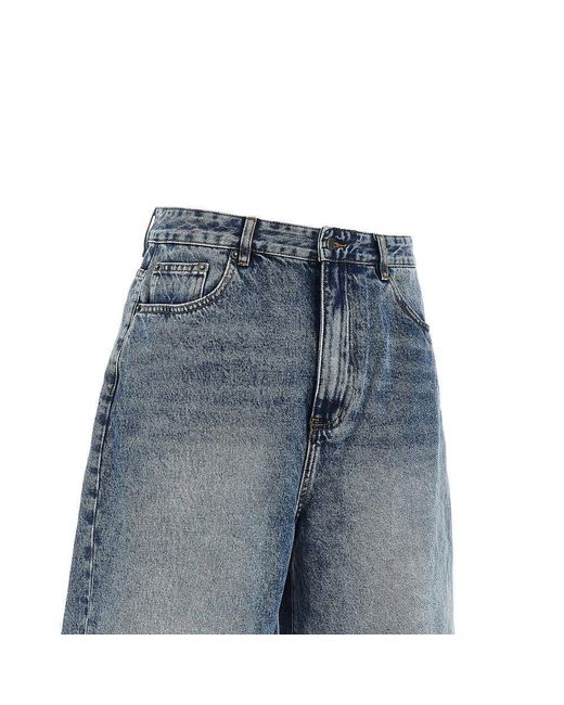 Woodbird Blue Wbyuto Twisted Denim Shorts for men