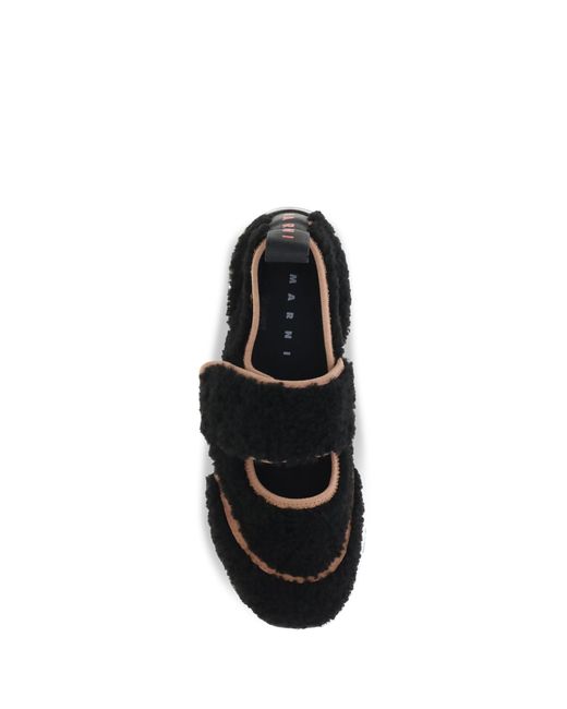 Marni Black Sneakers Mary Jane Shearling