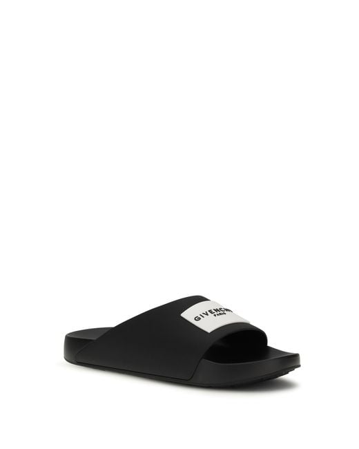 Givenchy White Rubber Slippers Label Slide