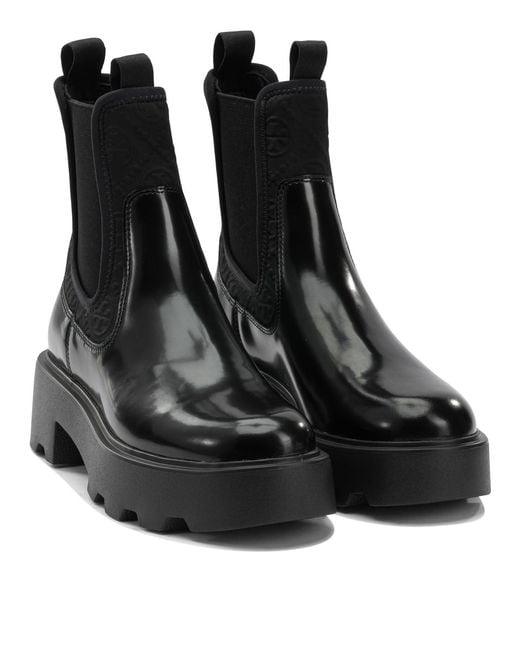 Tory Burch Black Suede Polyester Ankle Boots