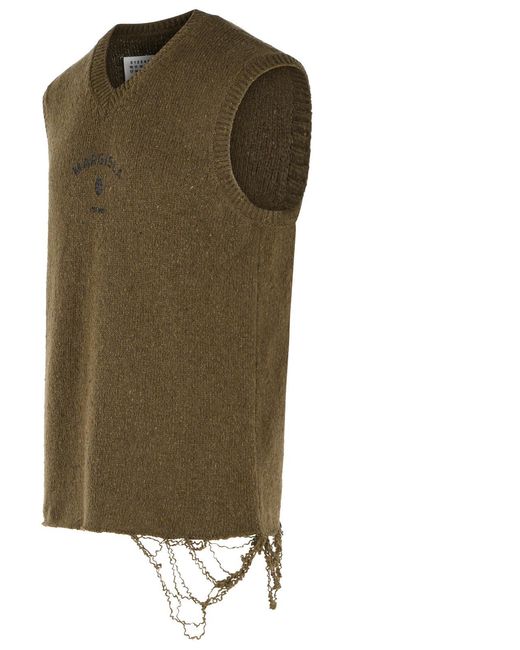 MM6 by Maison Margiela Green Wool Blend Vest for men