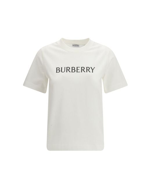 Burberry White Cotton Logo T-Shirt