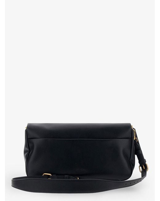 Pinko Black Soft Horizontal Leather Crossbody Bag