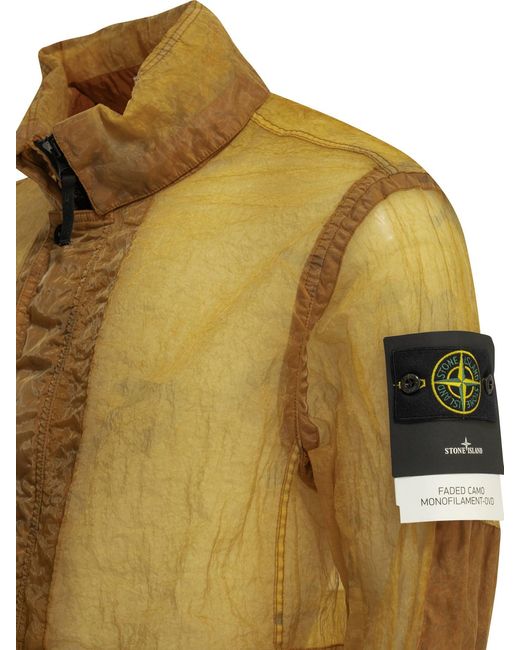 Stone Island Green Waterproof Nylon Mesh Jacket for men
