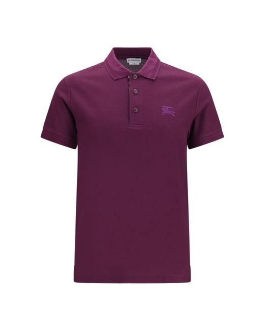 Burberry Purple Cotton Polo Shirt Fig for men