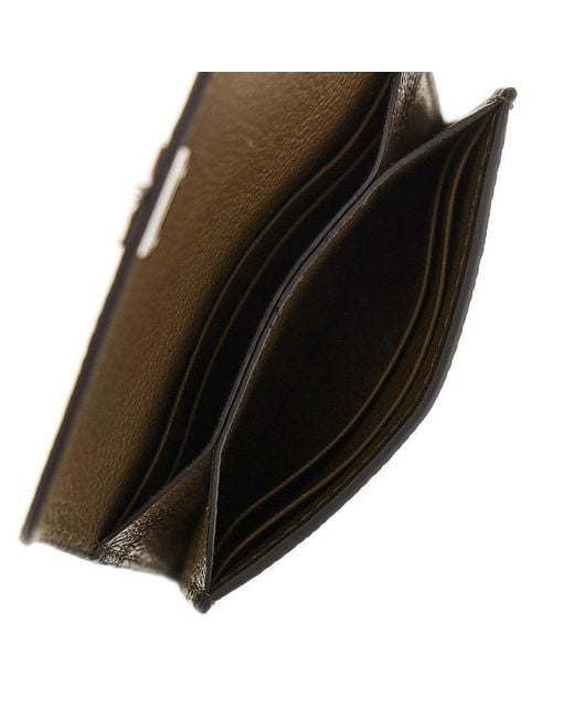 Totême Metallic Grained Leather 'T-Lock' Cardholder