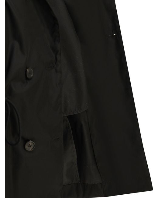 Prada Black Raincoat With Logo