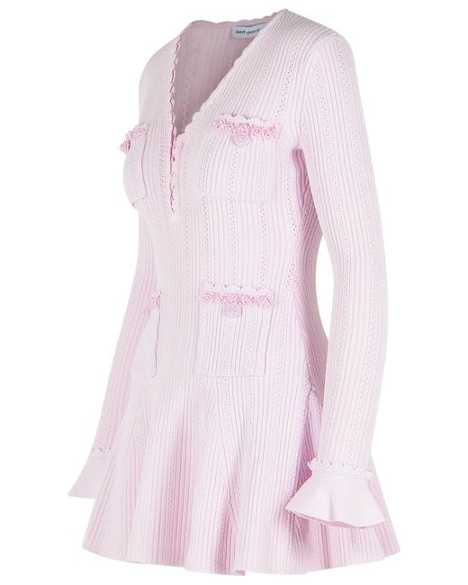 Self-Portrait Pink Self Portrait Viscose Blend Mini Dress