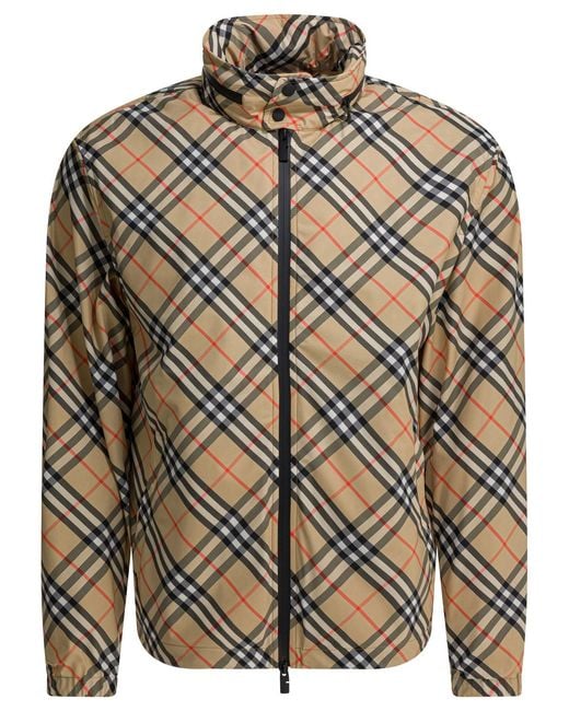Burberry Gray "Check" Windbreaker Jacket