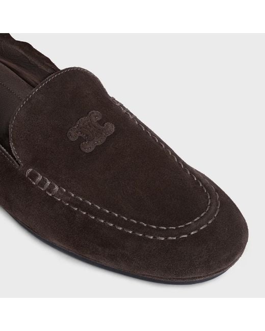 Céline Brown Adam Suede Leather Loafers