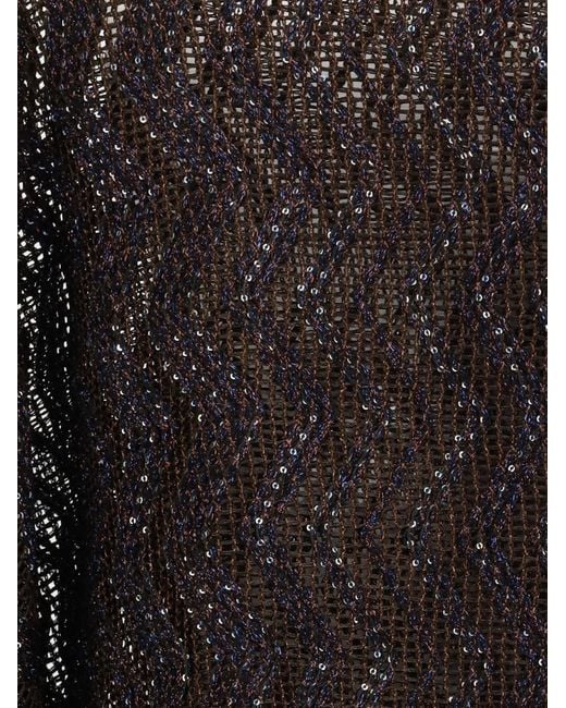 Missoni Black Viscose Top With Chevron Pattern