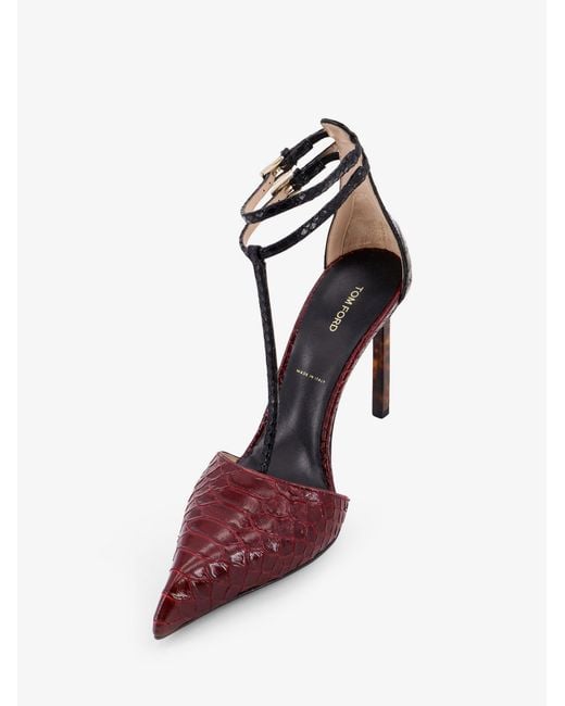 Tom Ford White Python-Effect Leather Pumps