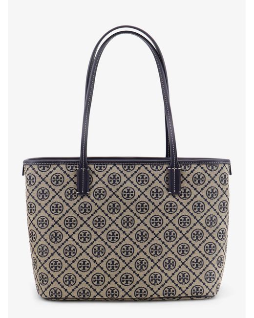 Tory Burch White T Monogram Small Zip Canvas Shoulder Bag