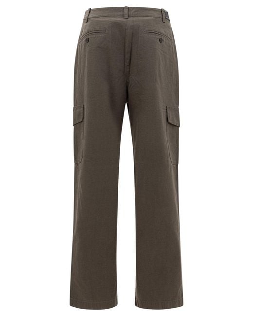 Vince Gray Cotton And Linen Cargo Trousers for men
