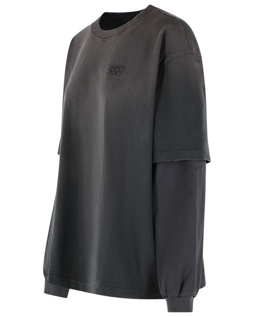Ganni Black Cotton T-Shirt