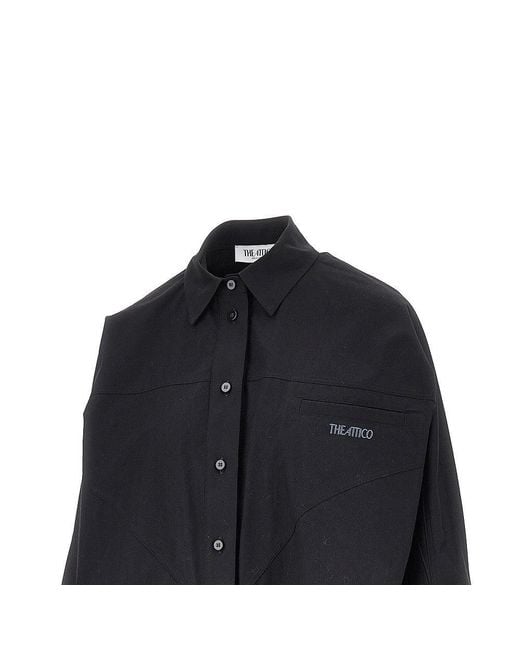 The Attico Blue Oversized Shirt With Moulded Hem