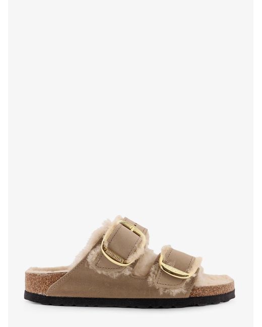 Birkenstock Natural Arizona Big Buckle Shearling Sandals