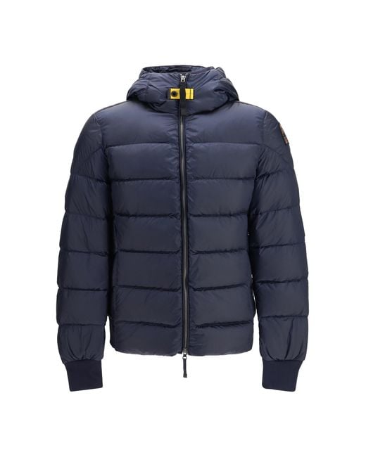 Parajumpers Blue Puffer Jacket Pharrel With Hood for men