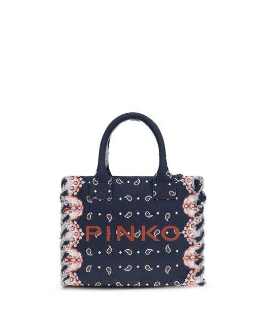 Women's Blue Canvas Tote Bag Blu-Antique