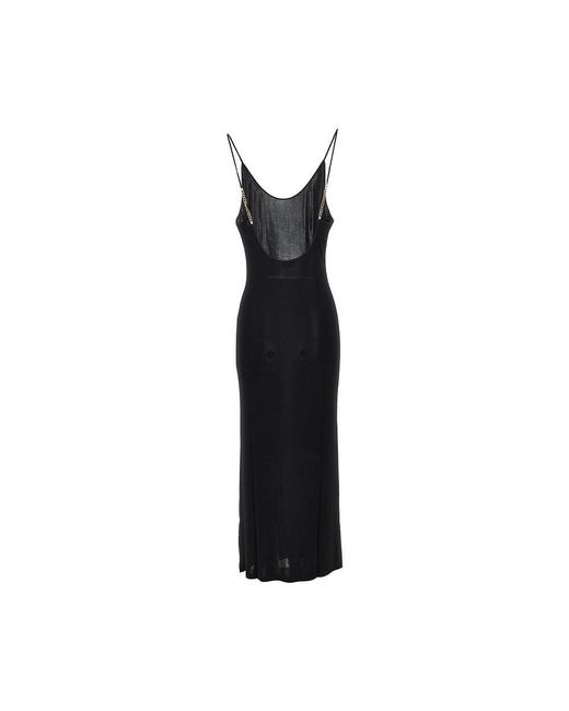 Saint Laurent Black Stretch Viscose Long Dress