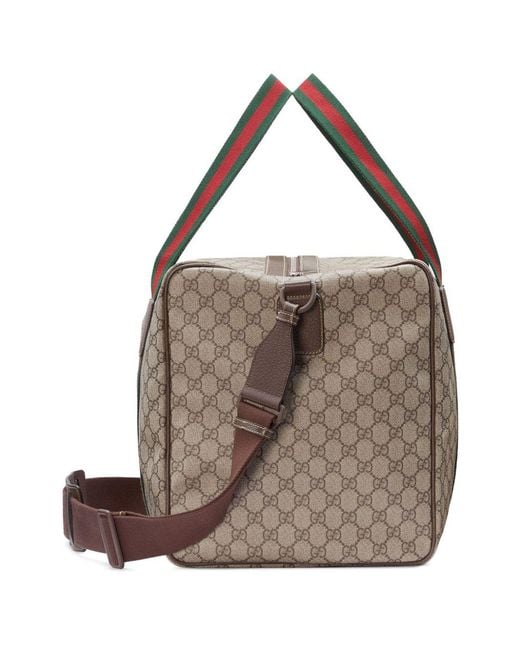 Gucci Brown Travel Bag With Web Detail for men