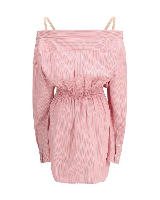 Miu Miu Pink Short Striped Dress