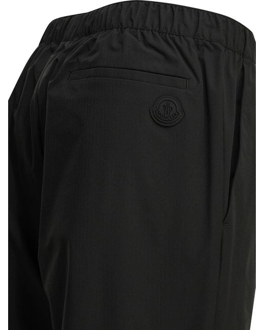 Moncler Black Sports Pants With Logo for men