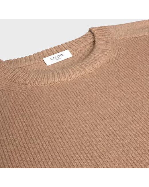 Céline Natural Wool And Cashmere Crewneck Sweater