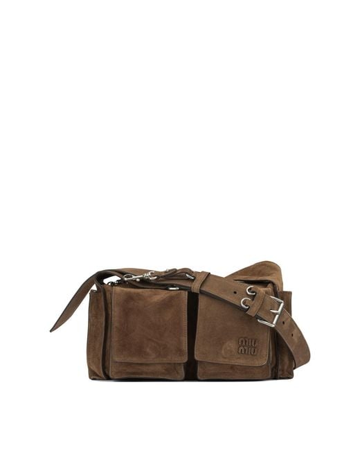 Miu Miu Brown Utilitaire Small Crossbody Bag