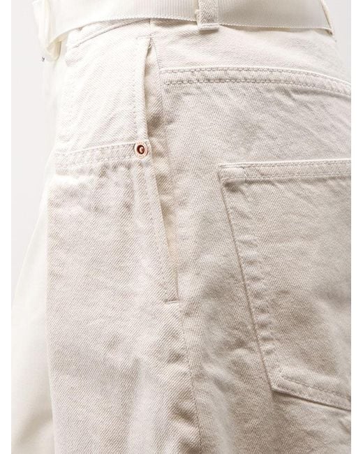 Sacai White Double Fabric Shorts