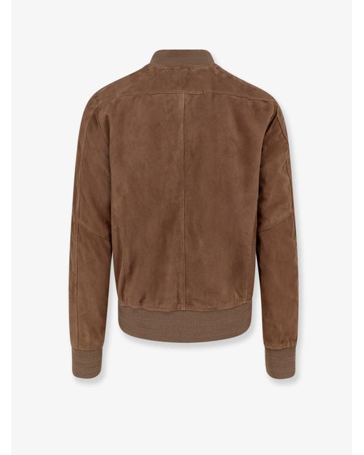 DFOUR® Brown Suede Jacket for men