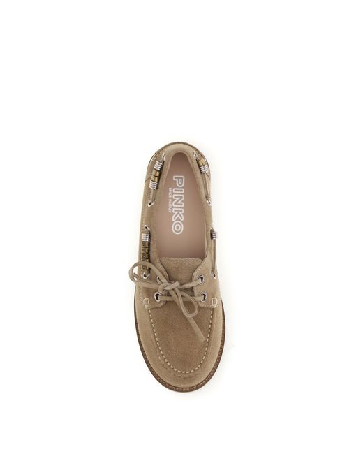 Pinko Natural Loafers Grace Suede