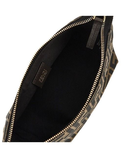 Fendi Black Ff Jacquard Fabric Small 'Vanity' Bag
