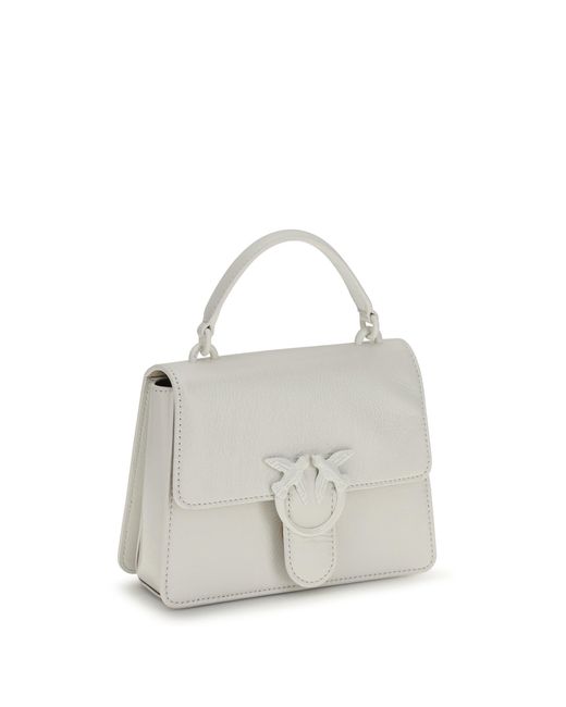 Pinko White Mini Handbag Love One Top Leather
