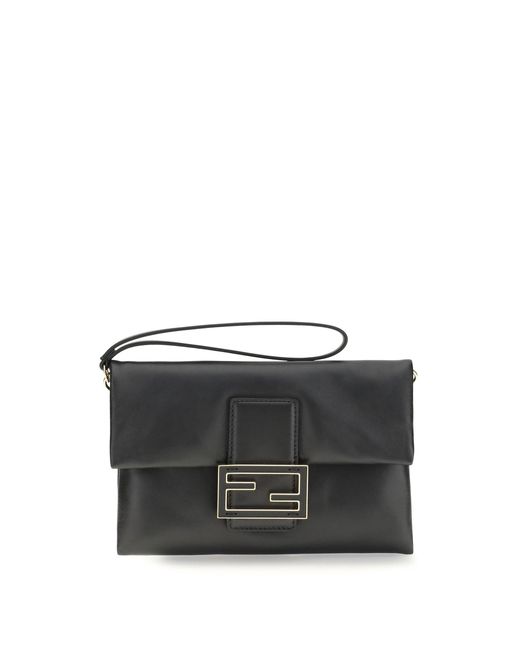 Fendi Black Mamma Baguette Clutch Bag