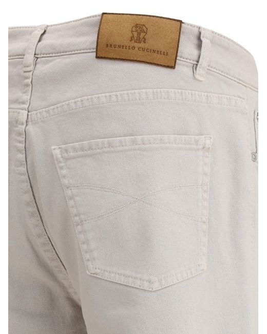 Brunello Cucinelli Gray Jeans With Turn-Up Hem for men