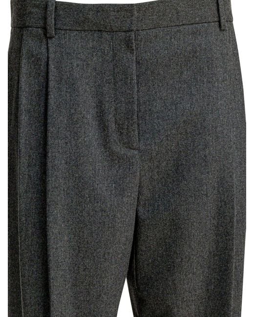 Khaite Gray "August" Wool Pants