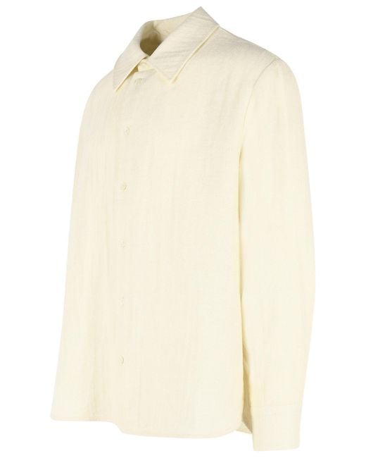 Séfr Natural 'Wes' Ecru Cotton And Linen Shirt for men