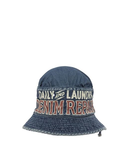 Kapital Blue "Laundry" Bucket Hat for men
