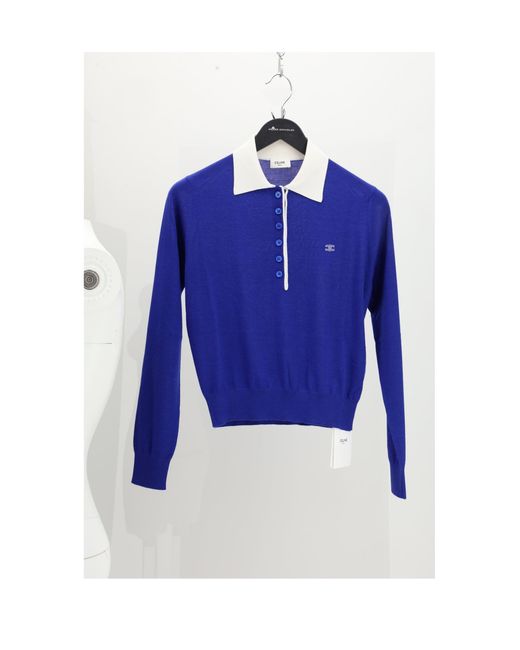 Céline Blue Polo Sweater