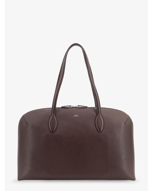 Totême Brown Day Tote Grained Leather Bag